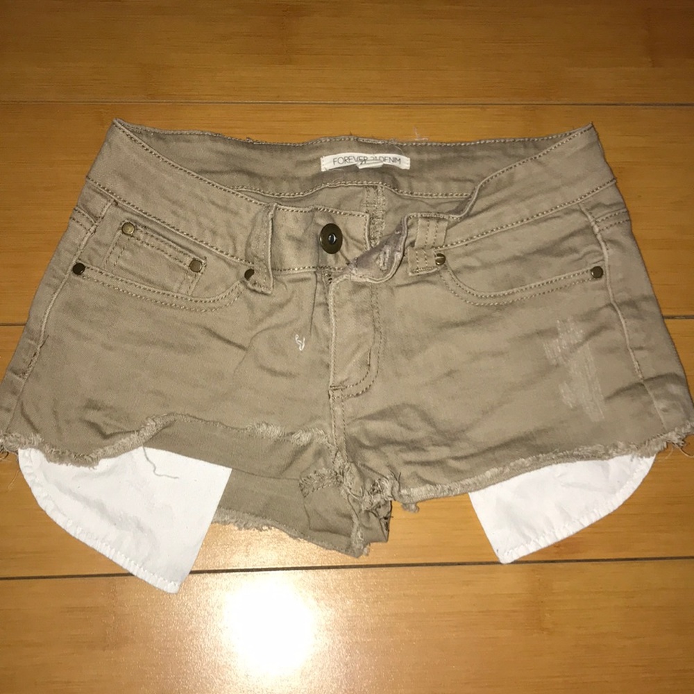 FOREVER 21 Khaki Denim Shorts